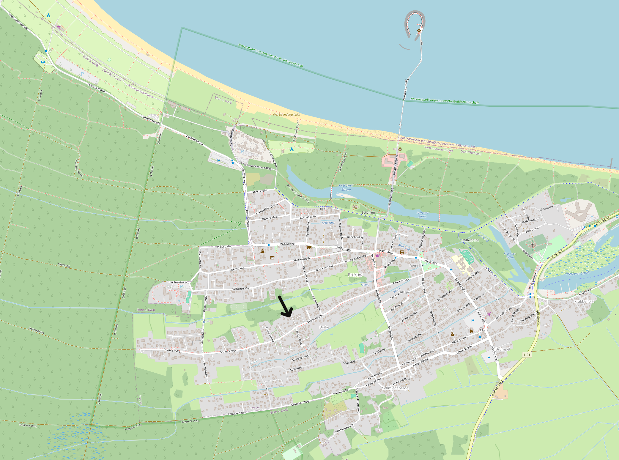 OpenStreetmap Karte von Prerow